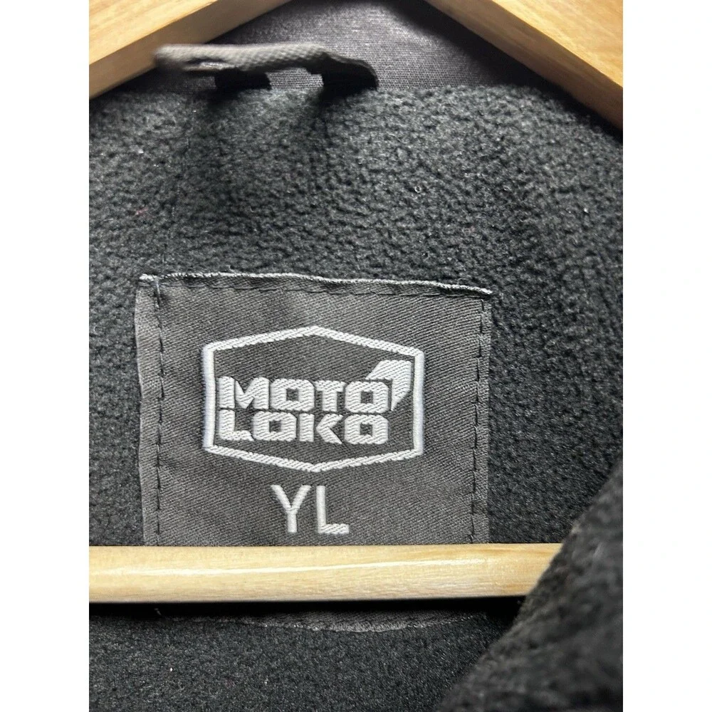 Moto Loco YL Kids Black Softshell Motorcycle Dirt Bike Racing Jacket “Tyler 617”